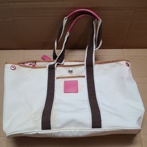 Coach Hampton Tote Vintage Cream Pink Leather Purse